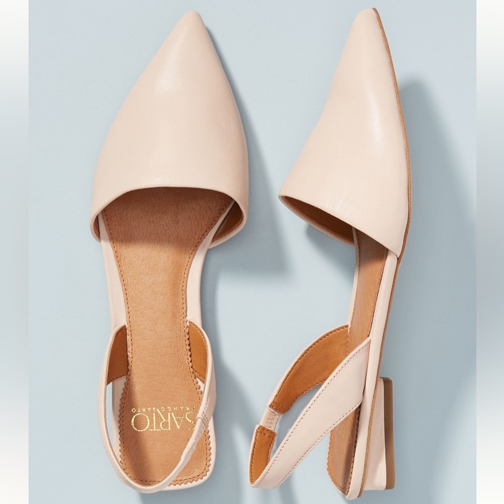 Sarto by Franco Sarto Solid Slingback Flats in Blush Nappa Size 4.5